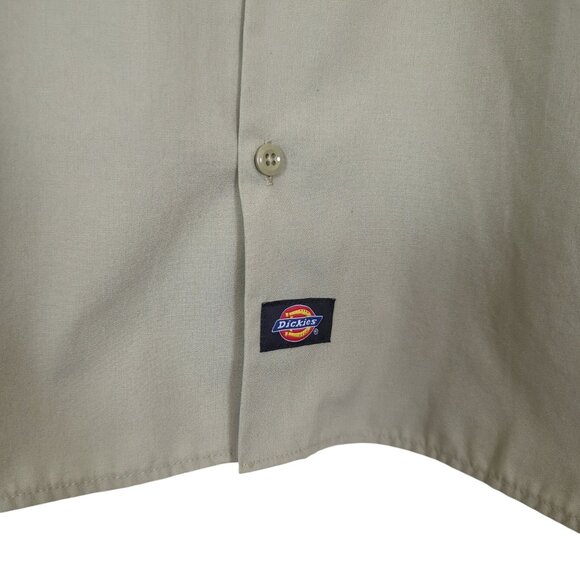 Dickies Mens Long Sleeve Button-Up Work Shirt Size XL Khaki Cotton/Polyester - Picture 5 of 15
